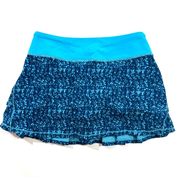 Ivivva Girls Pleat Back Skort Blue Print Set The Pace - Picture 1 of 7